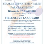 Finales départementales par Classements dimanche 1 avril 2018